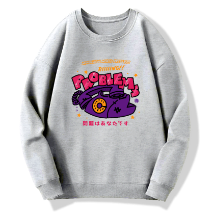 Retro phone Japanese style Cotton Pullover Sweatshirt