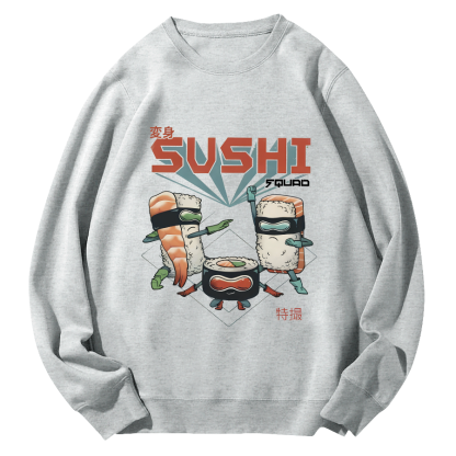 Tokyo Sushi Round Neck Sweatshirt-Zazasy