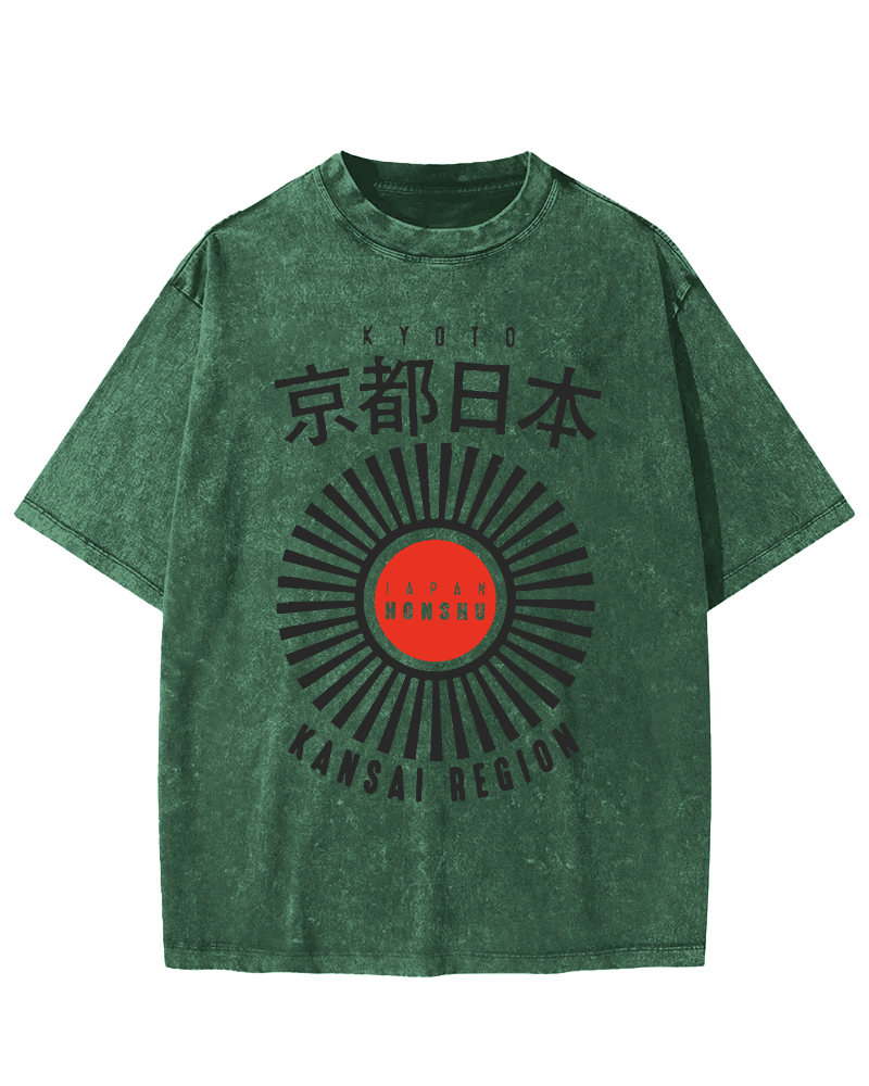 Kyoto, Japan Vintage Washed T-shirt-Zazasy