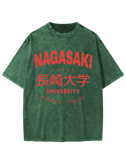 NAGASAKI University  Vintage Washed T-shirt-Zazasy