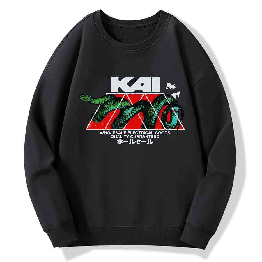 Japanese retro art Cotton Pullover Sweatshirt