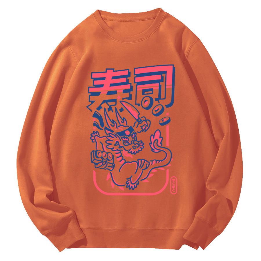Japanese Sushi Round Neck Sweatshirt-Zazasy