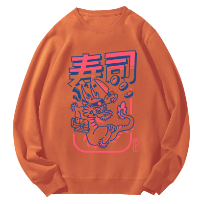 Japanese Sushi Round Neck Sweatshirt-Zazasy