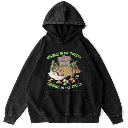 Eating And Sleeping Rccoons Vintage Distressed Hoodie-Zazasy