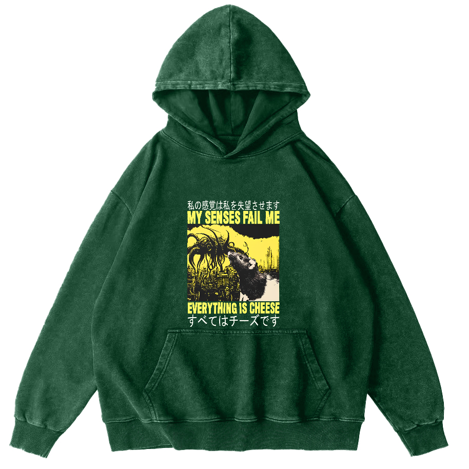 Mouse Pattern Japanese Style Vintage Distressed Hoodie-Zazasy