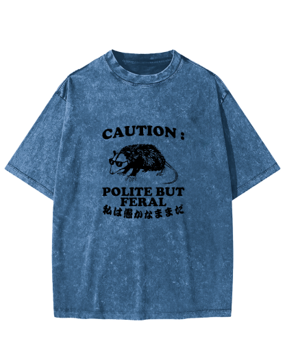 Mouse Pattern Vintage Distressed T-shirt-Zazasy