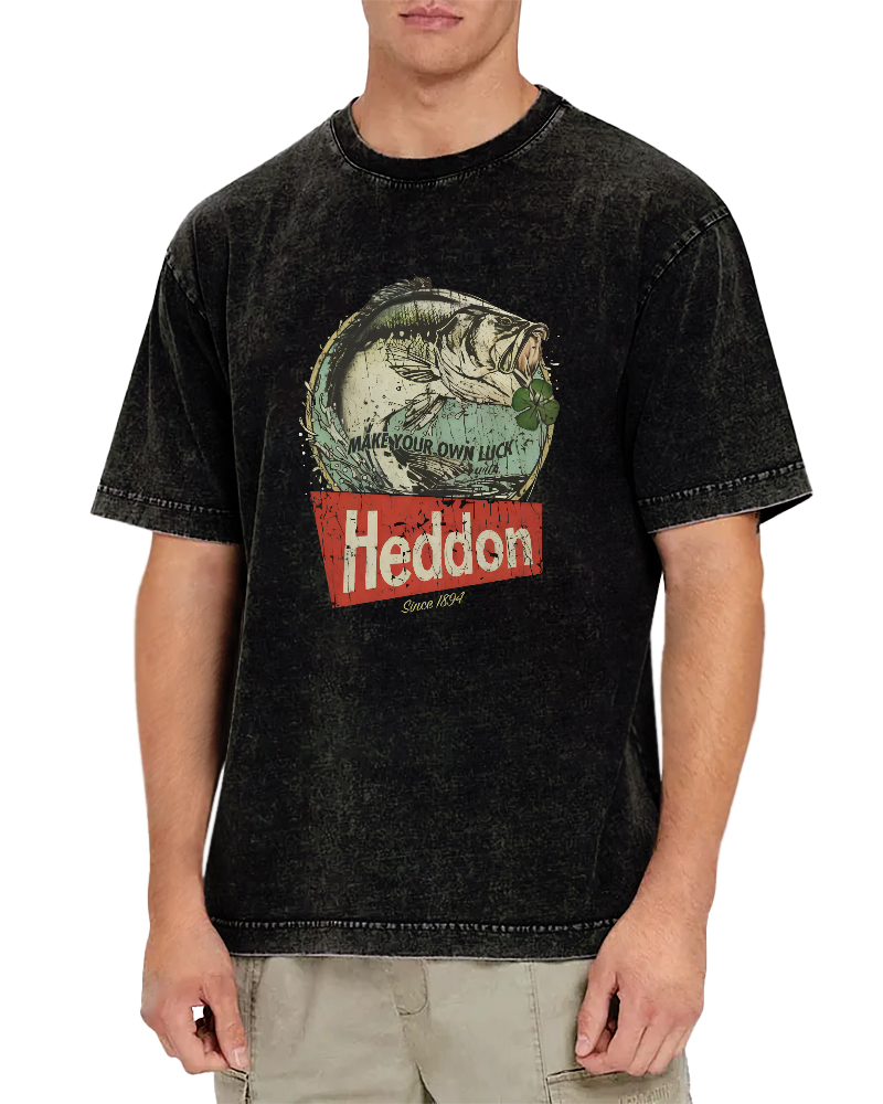 Retro Sea Fish Pattern Vintage Distressed T-shirt-Zazasy