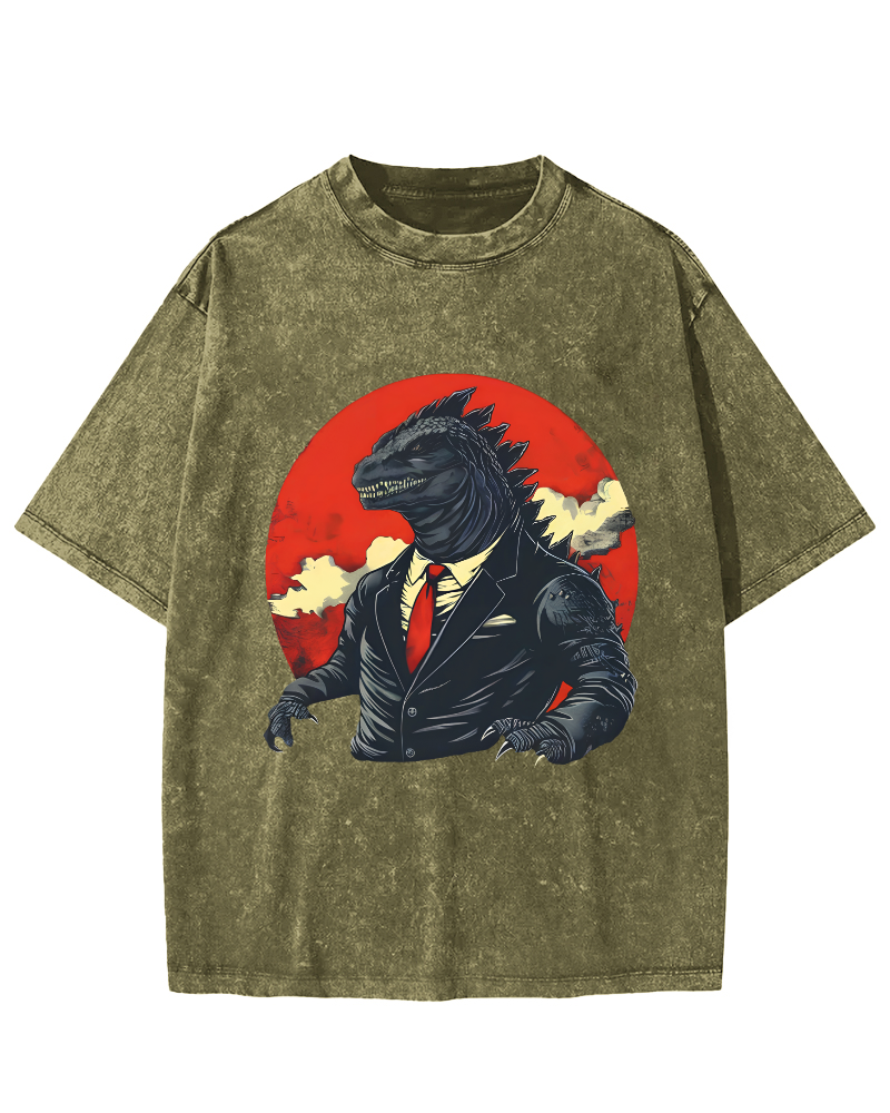 Lizard Monster Japanese Vintage Washed T-shirt