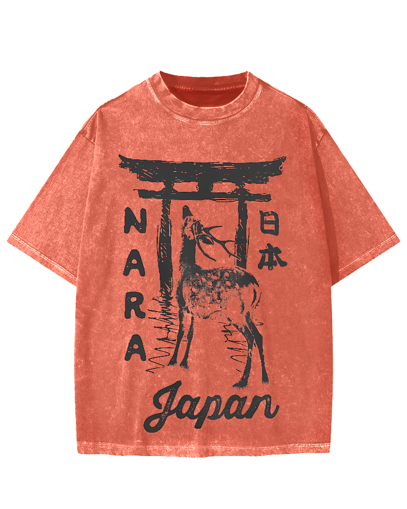 Nara Japan Vintage Washed T-shirt