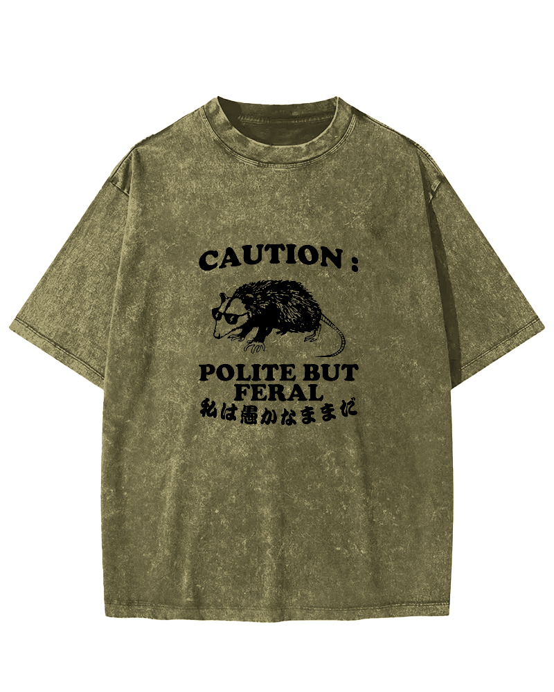 Mouse Pattern Vintage Distressed T-shirt-Zazasy
