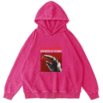 Retro Animal Pattern Japanese Style Vintage Distressed Hoodie-Zazasy