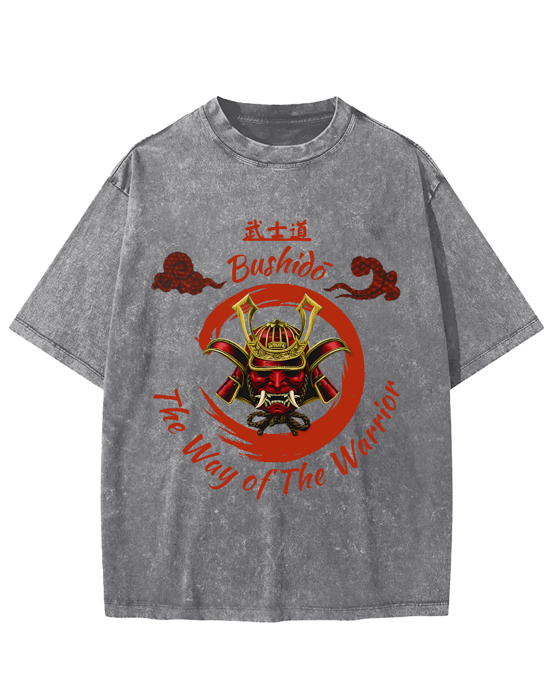 Samurai Spirit Vintage Distressed T-shirt-Zazasy