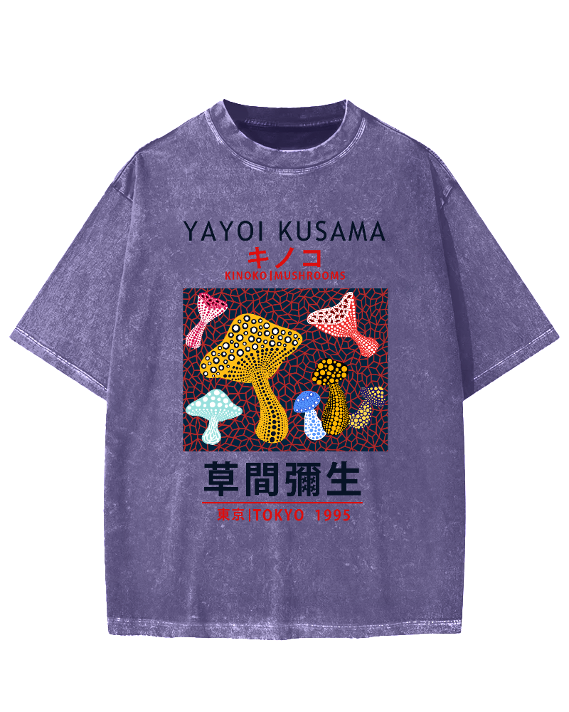Yayoi Kusama Mushroom Vintage Washed T-shirt