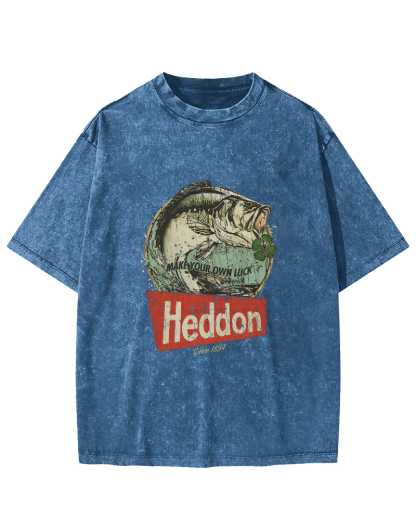 Retro Sea Fish Pattern Vintage Distressed T-shirt-Zazasy
