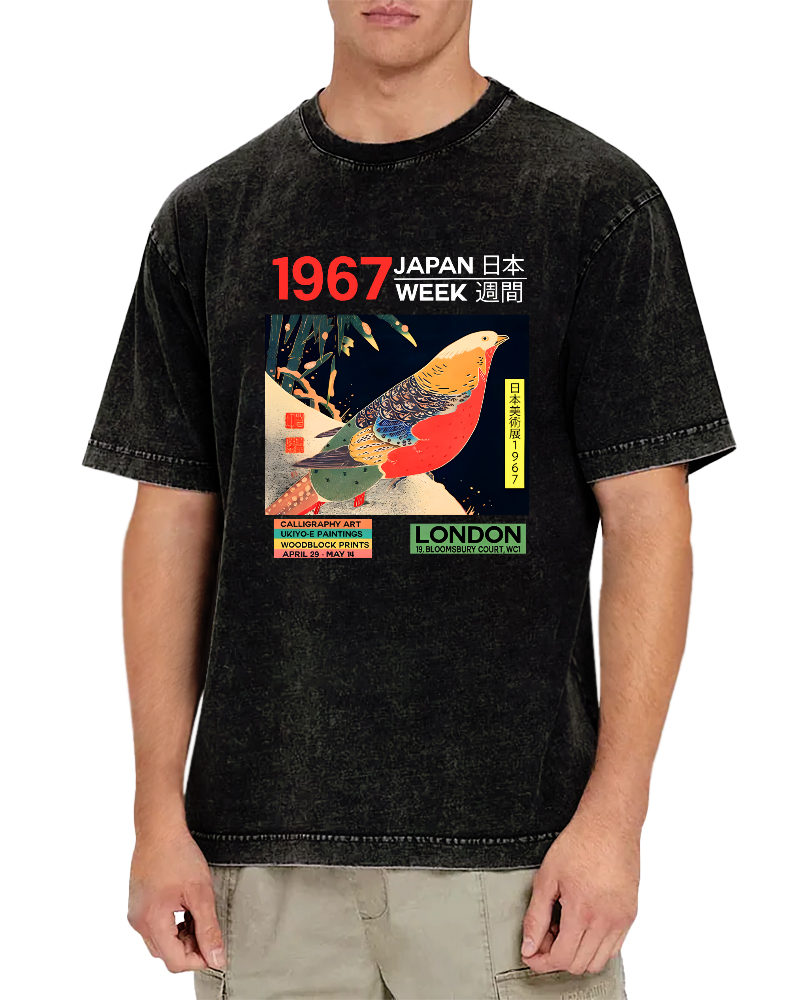 Japanese Art Exhibition Vintage Washed T-shirt