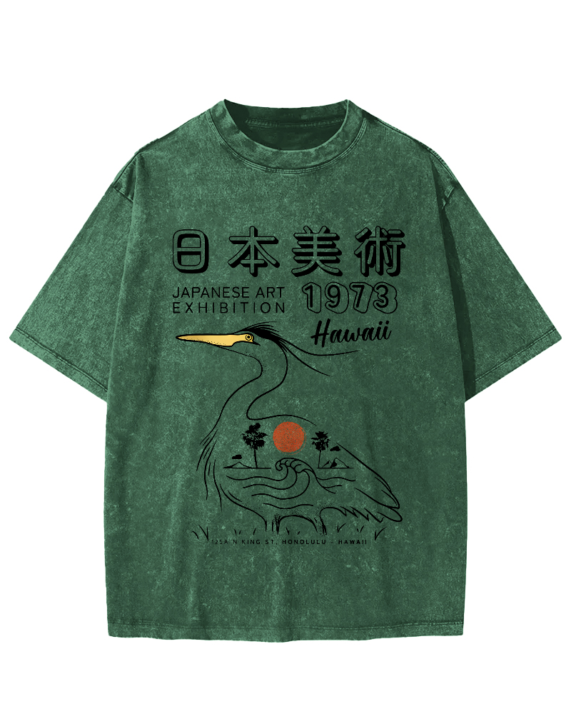 Japanese art Vintage Washed T-shirt-Zazasy