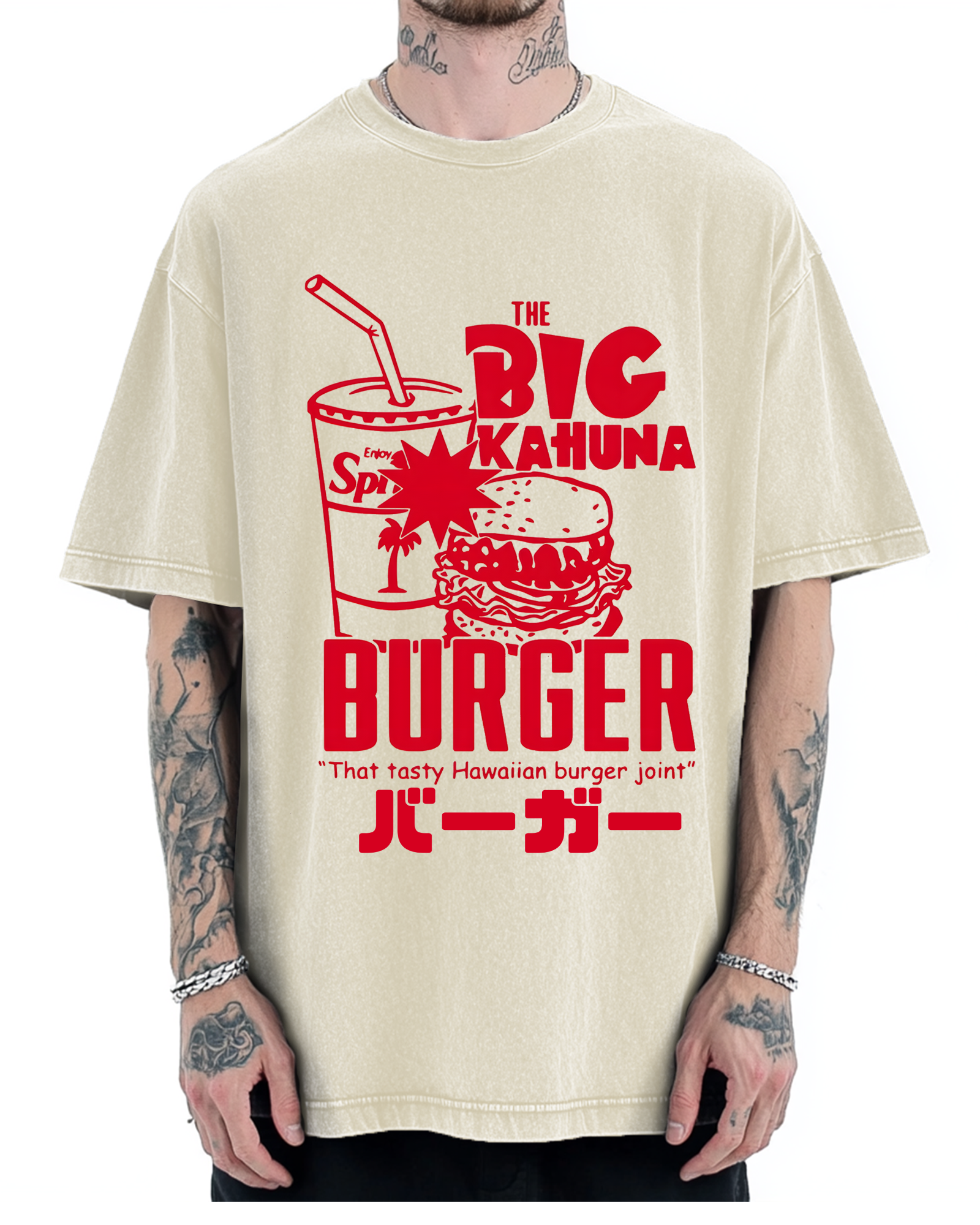 Tasty Hawaiian Burger Vintage Washed T-shirt