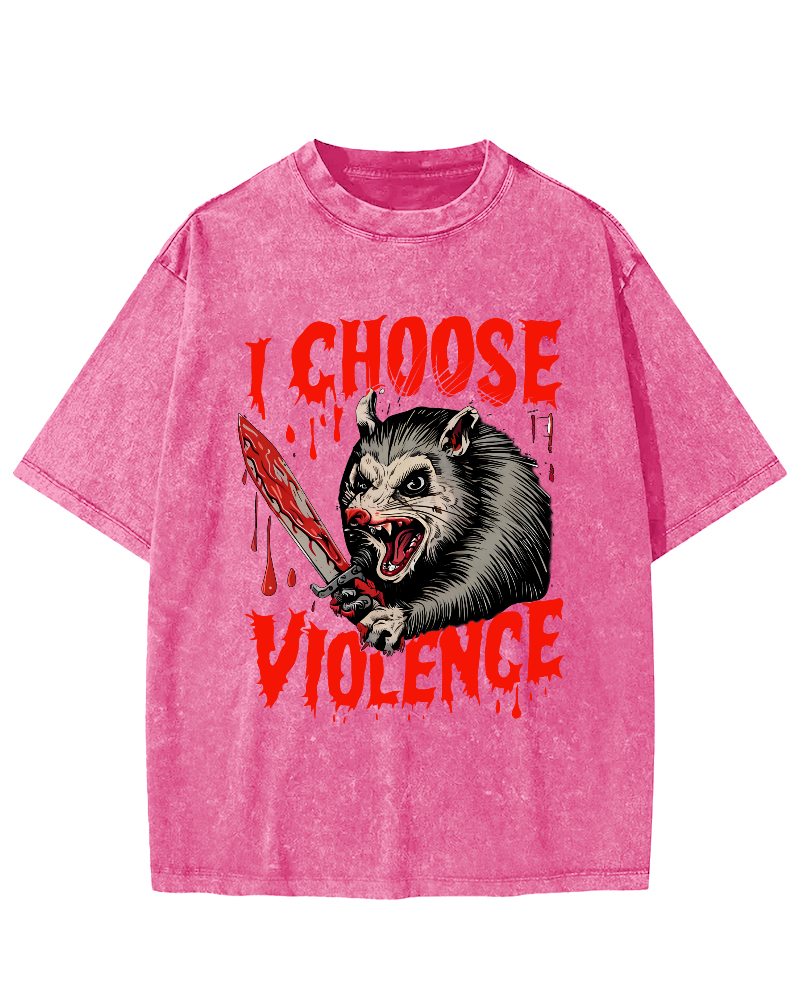 I Choose Violence Vintage Distressed T-shirt-Zazasy