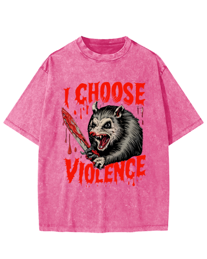 I Choose Violence Vintage Distressed T-shirt-Zazasy