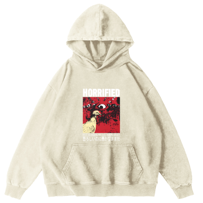 Pigeon Abstract Pattern Japanese Style Vintage Distressed Hoodie-Zazasy