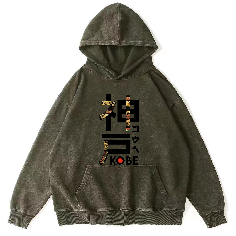 Kobe Japanese Vintage Distressed Hoodie-Zazasy