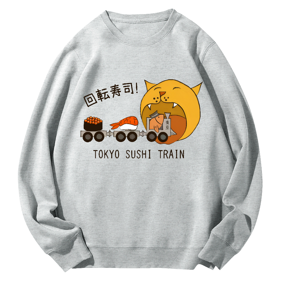 Tokyo Sushi Round Neck Sweatshirt-Zazasy