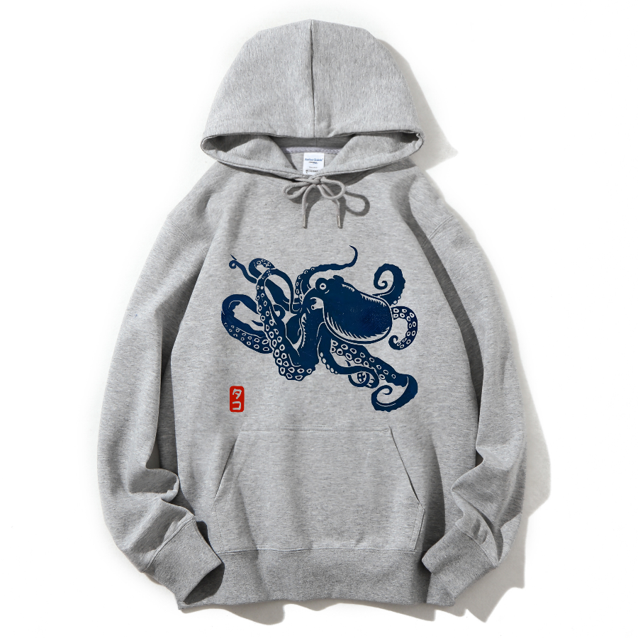 Japanese Octopus Cotton Hoodie