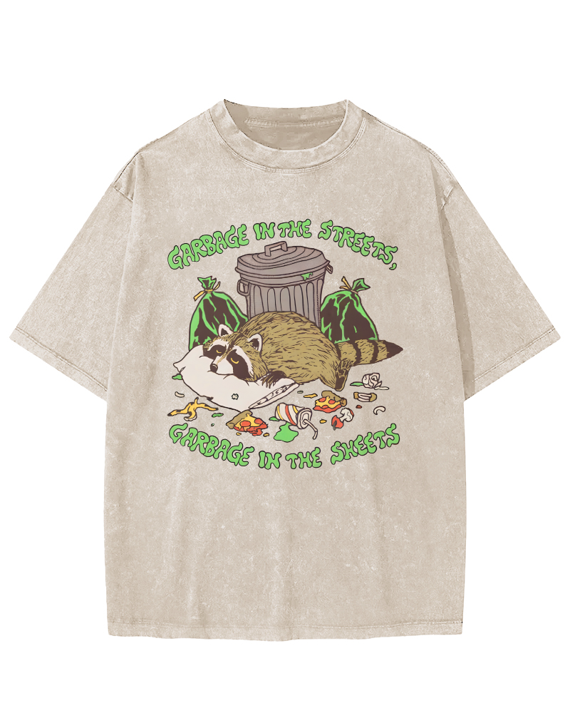 A raccoon That is Well Fed And Sleeping Vintage Distressed T-shirt-Zazasy