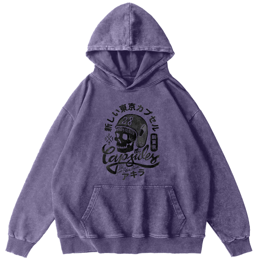 New Tokyo Motorcycle Race Vintage Distressed Hoodie-Zazasy