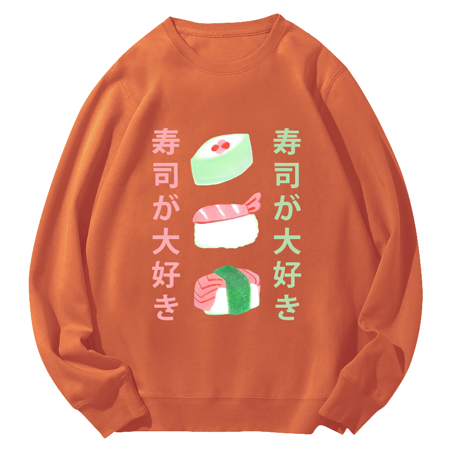 Delicious Sushi Round Neck Sweatshirt-Zazasy