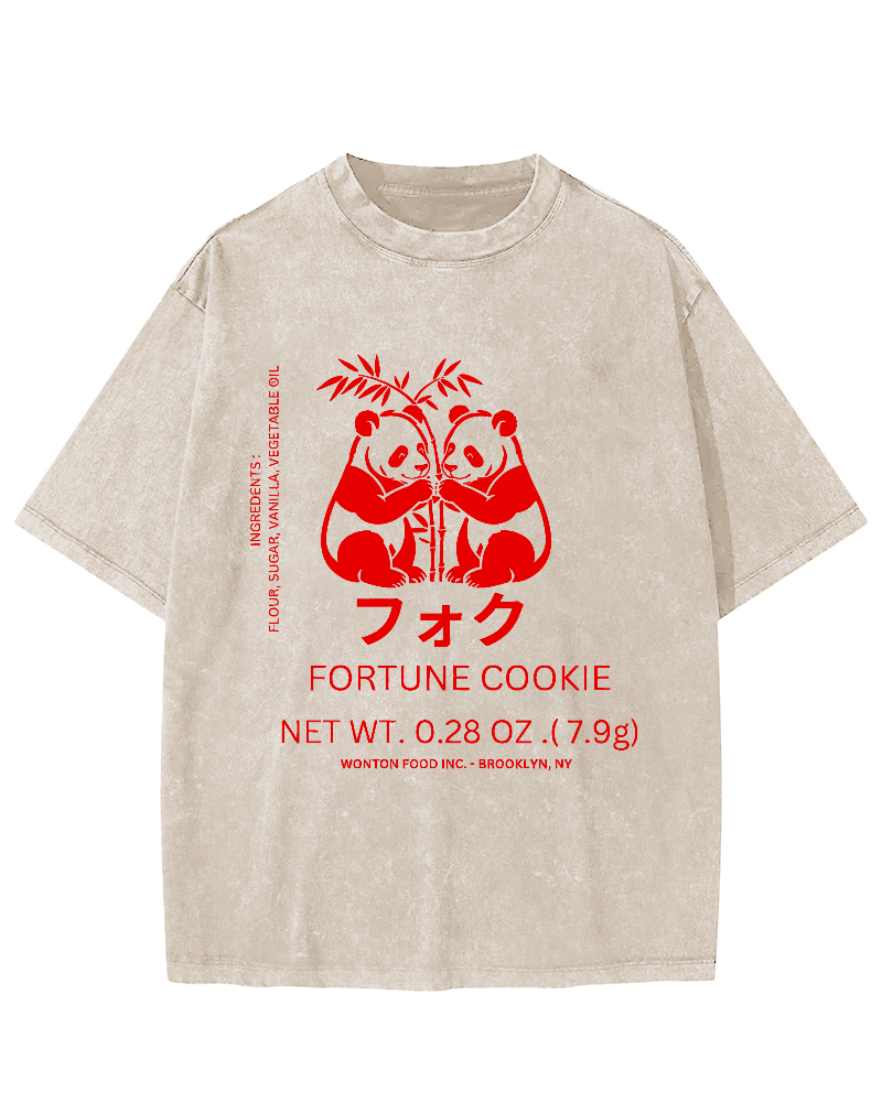 Panda Bamboo Japan Vintage Washed T-shirt-Zazasy