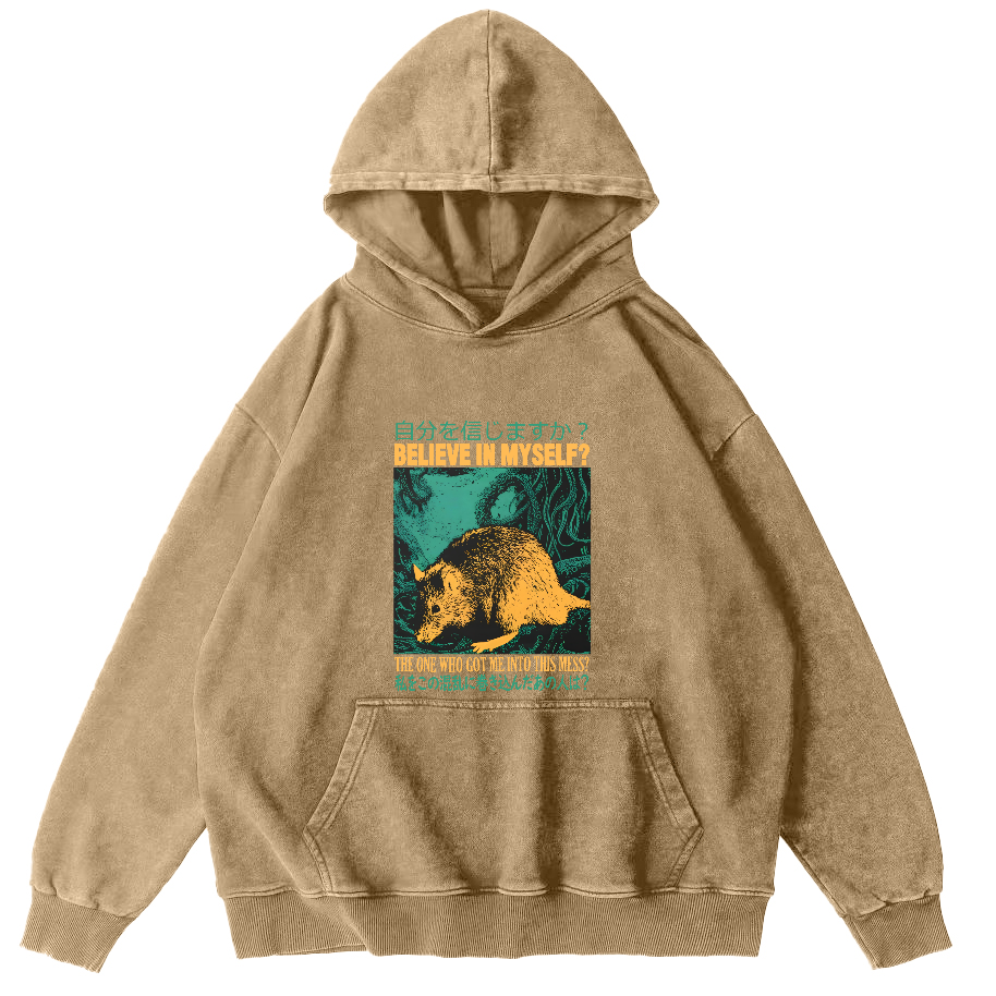 Japanese Style Mice That Forage Independently Vintage Distressed Hoodie-Zazasy