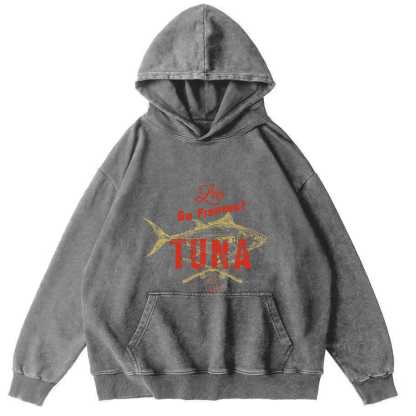 Sea fishing tuna Japanese washed hoodie-Zazasy