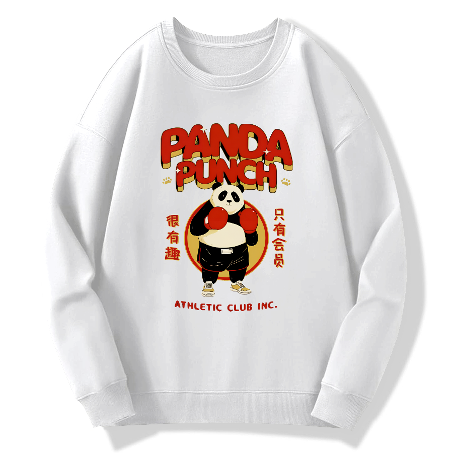Panda Boxing Sports Club Cotton Pullover Sweatshirt