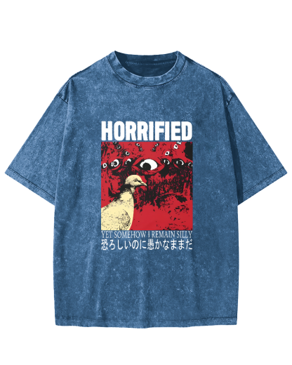 Abstract Pigeon Pattern Japanese Style Vintage Distressed T-shirt-Zazasy