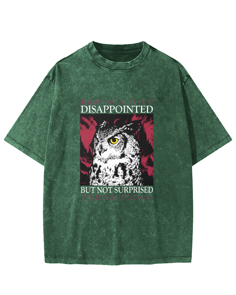 Japanese Owl Pattern Vintage Distressed T-shirt-Zazasy