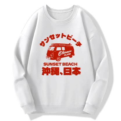 okinawa island Cotton Pullover Sweatshirt