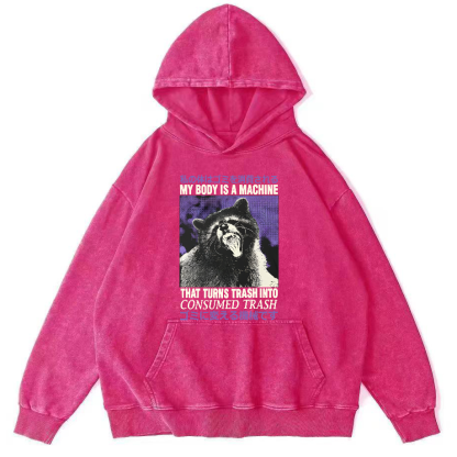 Angry Raccoon Vintage Distressed Hoodie-Zazasy