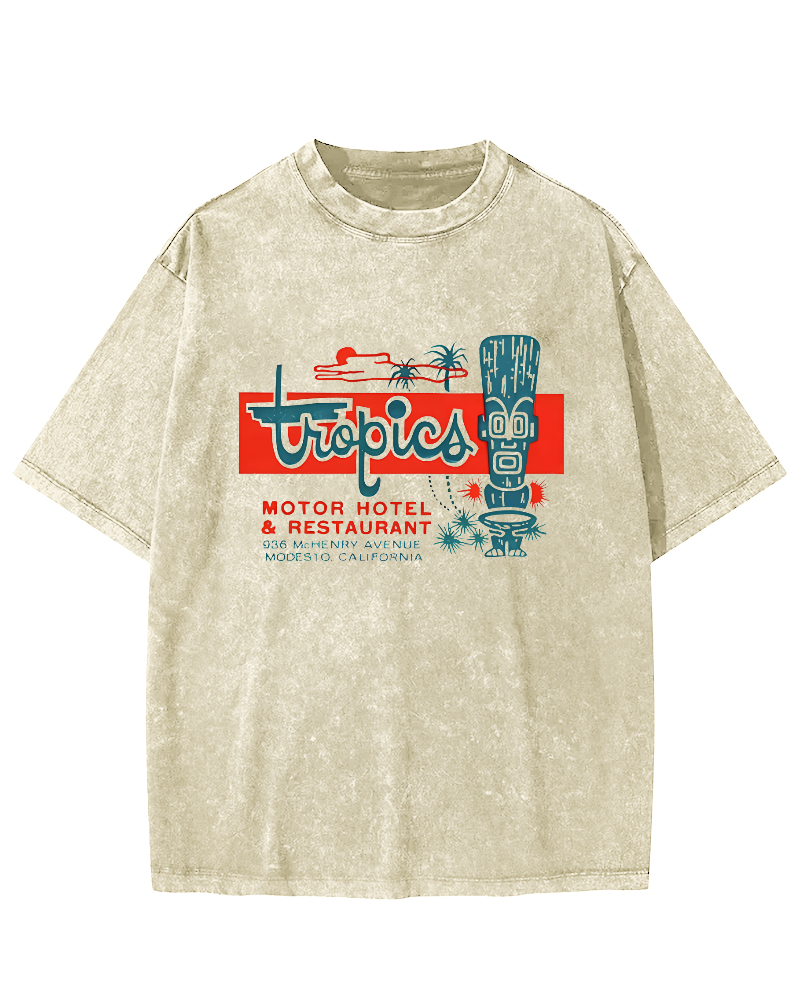 Retro Abstract Patterns Vintage Distressed T-shirt-Zazasy