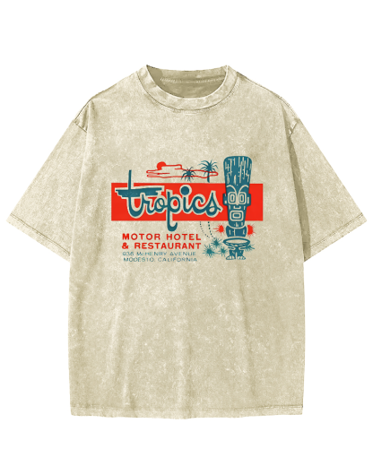 Retro Abstract Patterns Vintage Distressed T-shirt-Zazasy