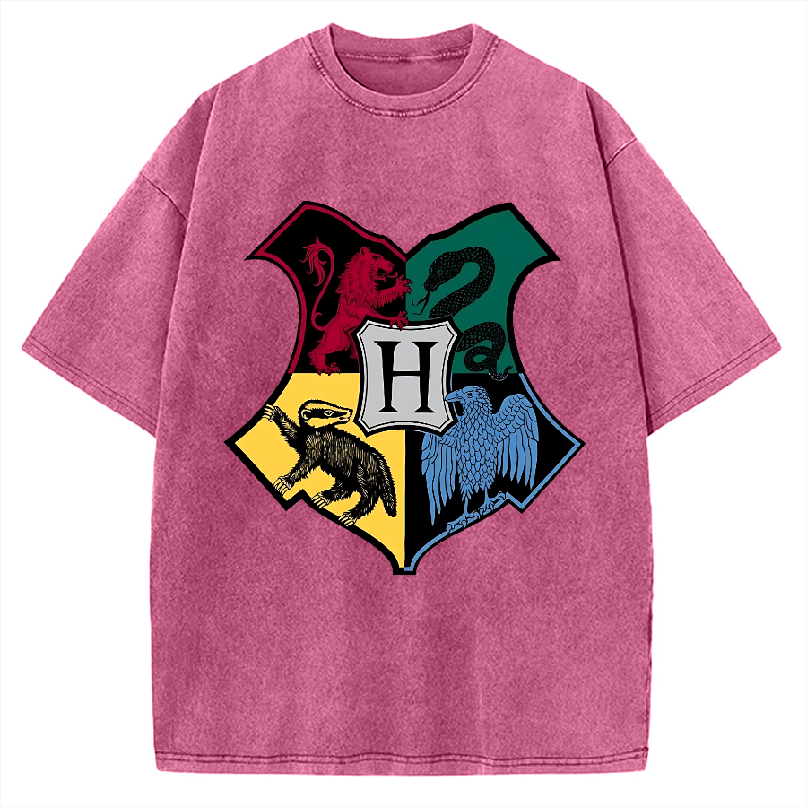 Animal Heraldry Shield Vintage Washed T-shirt