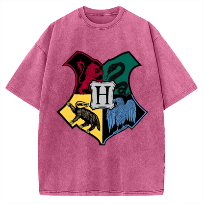 Animal Heraldry Shield Vintage Washed T-shirt