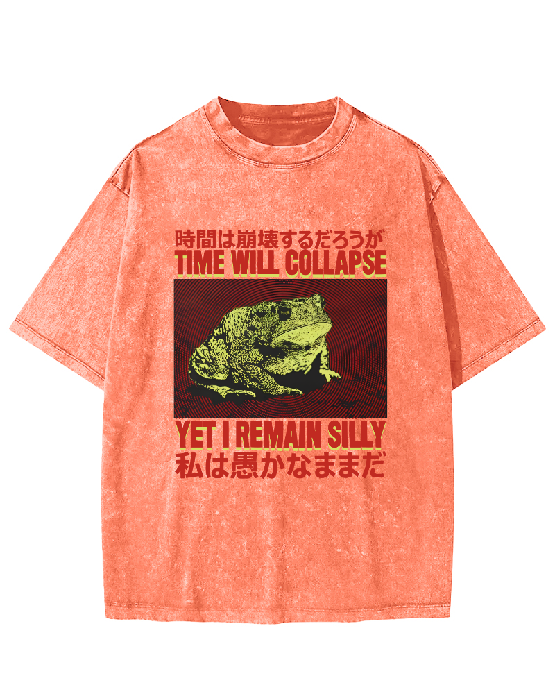 Retro Frog Japanese Style Vintage Distressed T-shirt-Zazasy