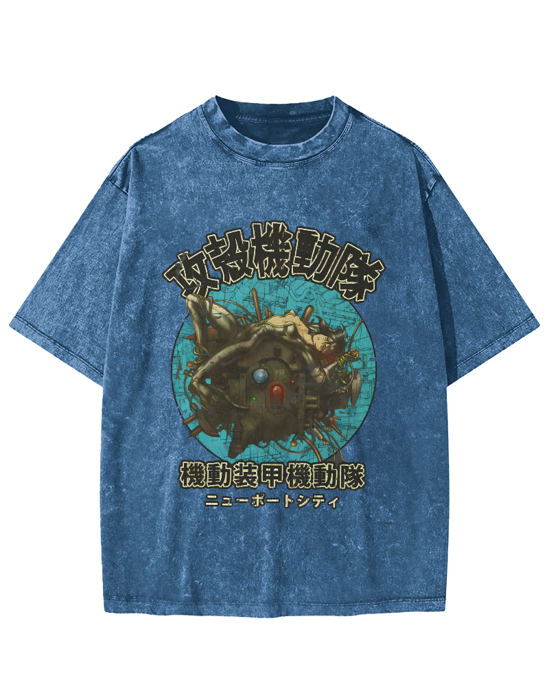 Japanese Armored Mechanical Team Vintage Distressed T-shirt-Zazasy
