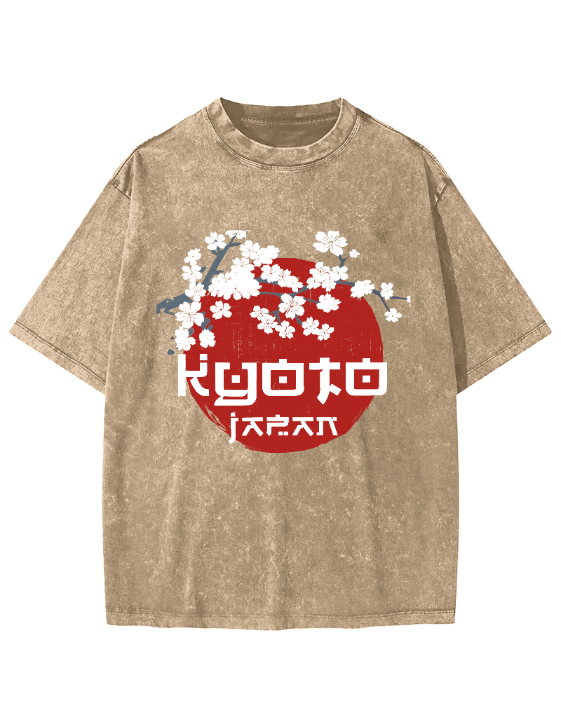 Cerasus Yedoensis  Vintage Washed T-shirt-Zazasy