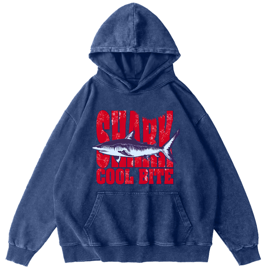 Shark Vintage Washed Hoodie-Zazasy