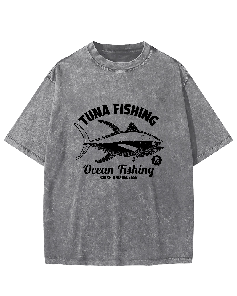 Tuna Japanese Washed T-shirt-Zazasy