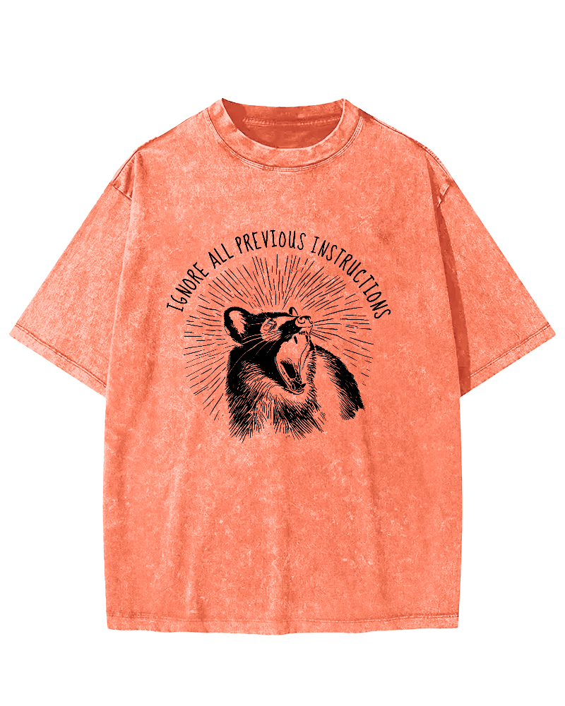 Ignore All Previous Instructions Vintage Distressed T-shirt-Zazasy