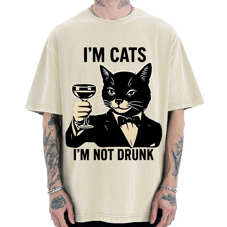 Cat Cheers Meme Funny Vintage Washed T-shirt