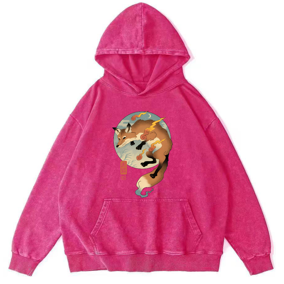 Firefox Japanese Vintage Distressed Hoodie-Zazasy